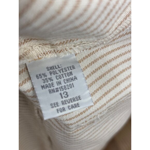 Cali 1850 Striped Wide Leg Pant Tan Size 13 NEW - Picture 6 of 6